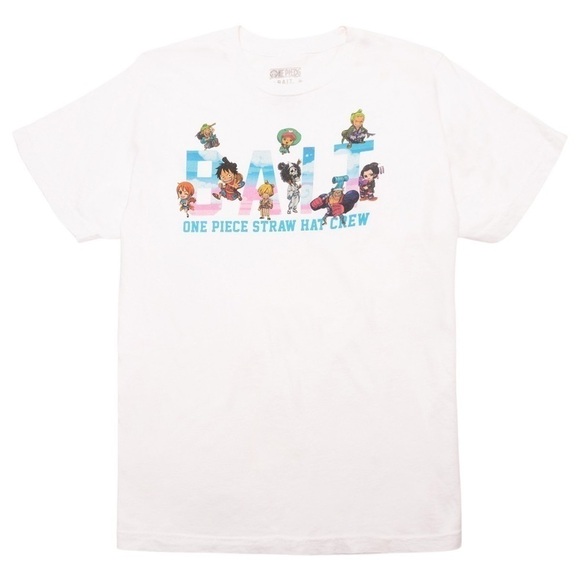 BAIT Lbhc x One Piece x Upcycle LA Men Straw Hat Lbhc Crew Tee (white) Size M - Picture 1 of 6